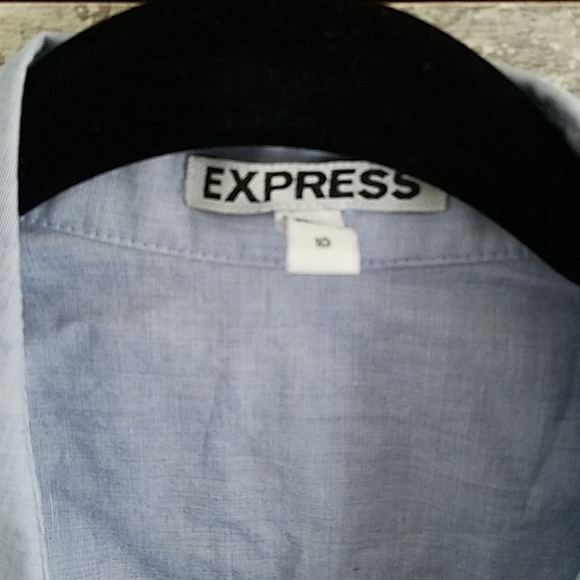 Blue Linen A Line Midi Express Dress - Picture 2 of 6